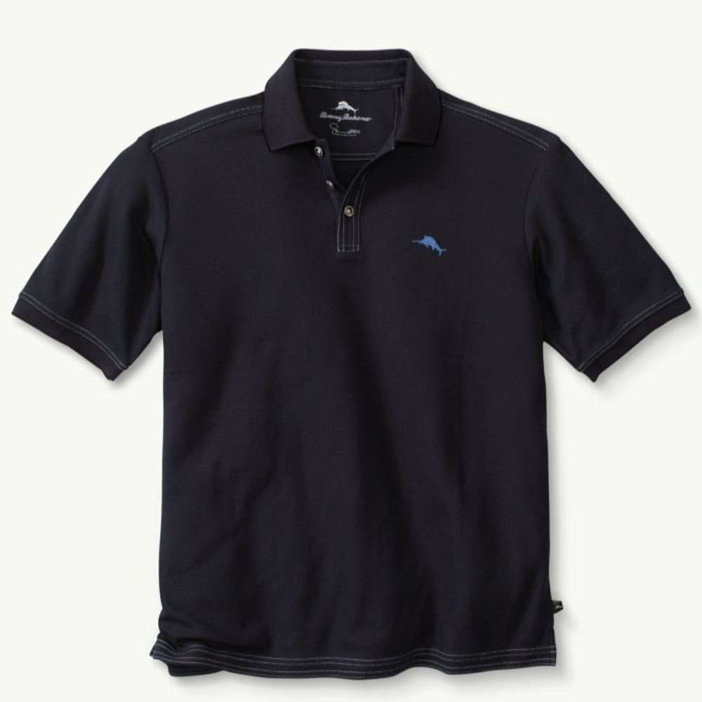 Tommy Bahama Black Polo Shirt with Embroidered Logo